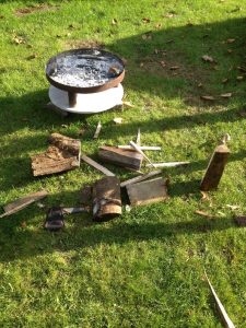 Schichtfleisch auf Holzfeuer