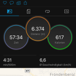6:30 Uhr: 6.374 m auf der Ruhr bei 5°C im April und Sonne